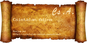 Csintalan Adina névjegykártya